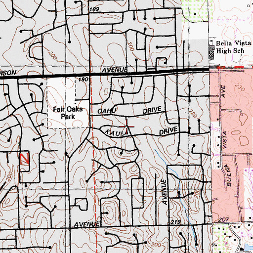 Topographic Map of Northridge Elementary School, CA