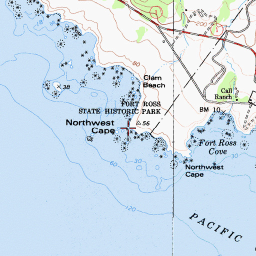 Topographic Map of Northwest Cape, CA