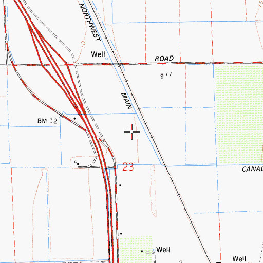 Topographic Map of Northwest Main Canal, CA