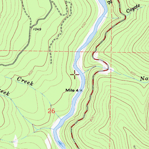 Topographic Map of Norton Creek, CA