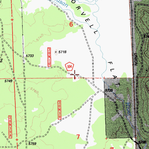 Topographic Map of Norvell Flat, CA