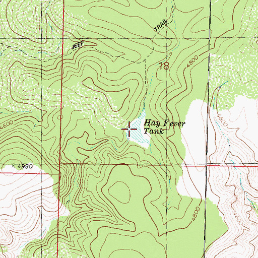 Topographic Map of Hay Fever Tank, AZ