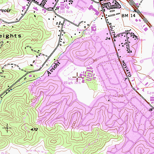 Topographic Map of Novato High School, CA