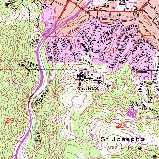 Topographic Map of Novitiate, CA