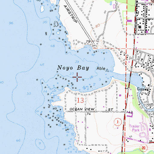 Topographic Map of Noyo Bay, CA