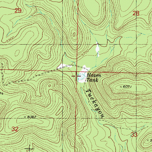 Topographic Map of Hazen Tank, AZ