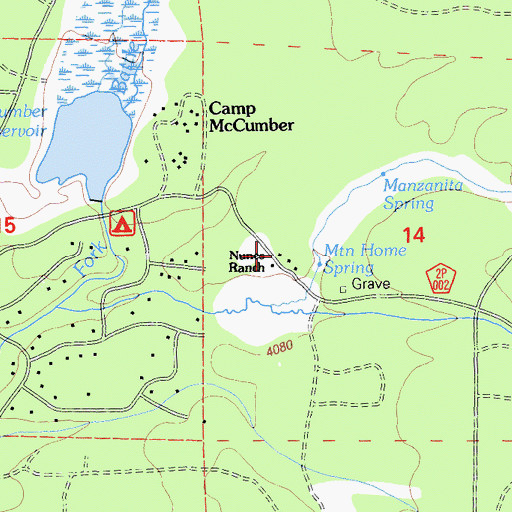 Topographic Map of Nunes Ranch, CA