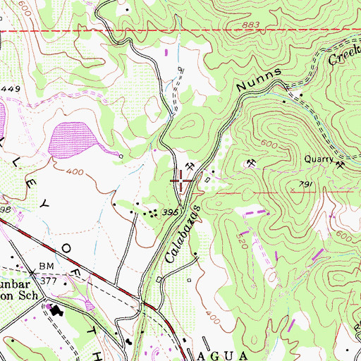 Topographic Map of Nunns Canyon, CA