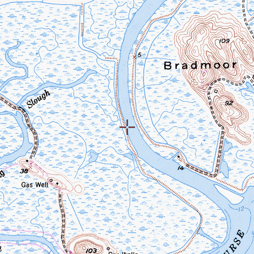 Topographic Map of Nurse Slough, CA