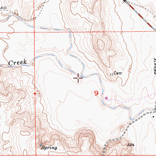 Topographic Map of Nye Creek, CA