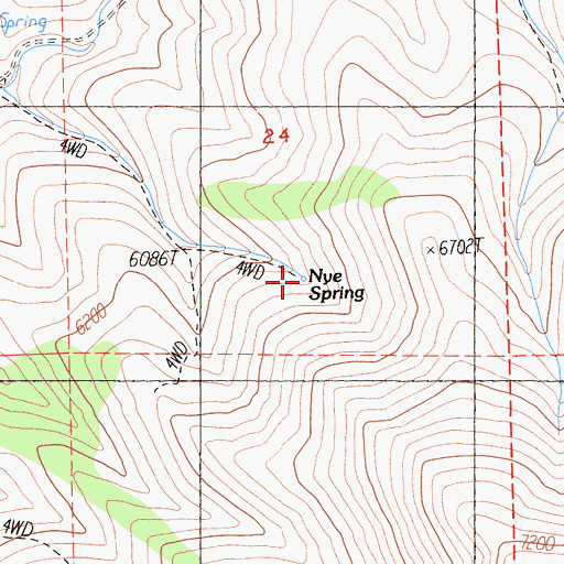 Topographic Map of Nye Spring, CA