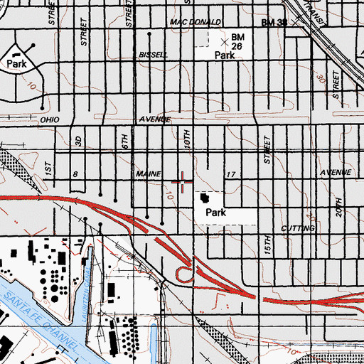 Topographic Map of Nystrom Elementary School, CA