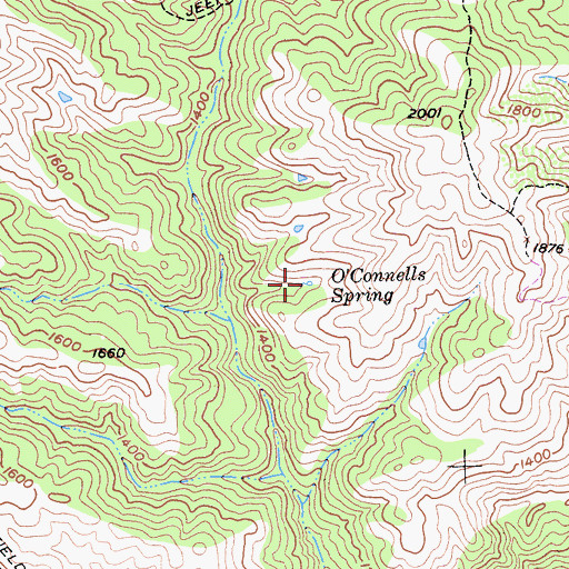 Topographic Map of O'Connells Spring, CA