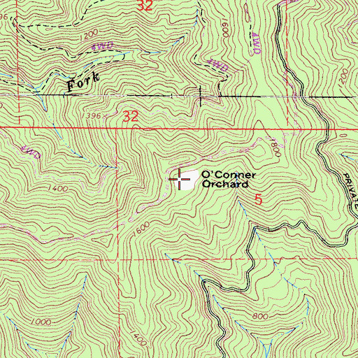 Topographic Map of O'Conner Orchard, CA