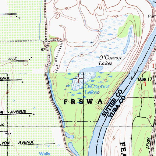 Topographic Map of O'Connor Lakes, CA