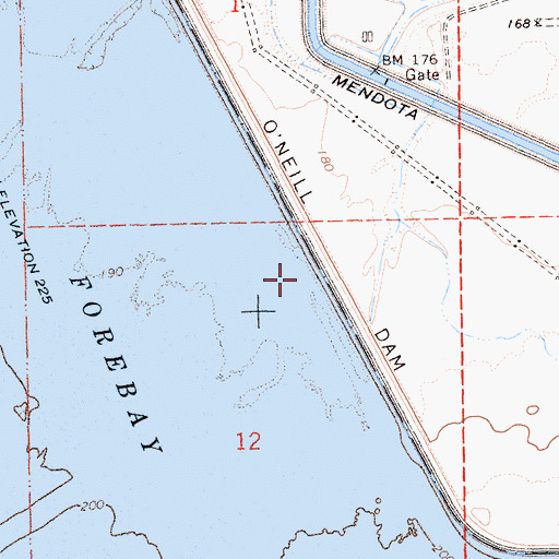 Topographic Map of O'Neill Dam, CA