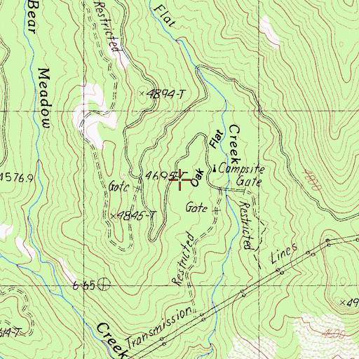 Topographic Map of Oak Flat, CA