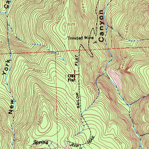 Topographic Map of Oak Flat, CA