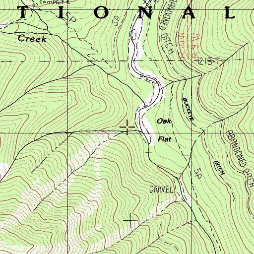 Topographic Map of Oak Flat, CA