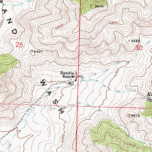 Topographic Map of Henifin Well, AZ