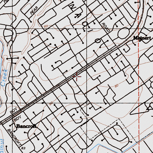 Topographic Map of Oak Grove Middle School, CA