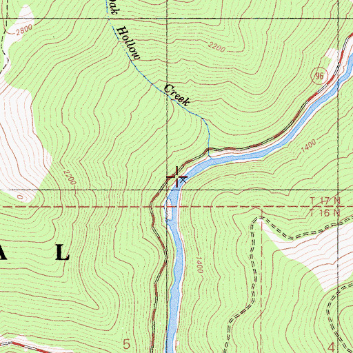 Topographic Map of Oak Hollow Creek, CA