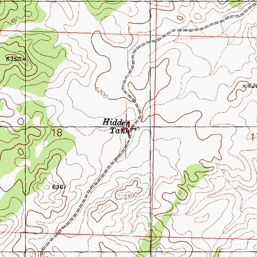 Topographic Map of Hidden Tank, AZ