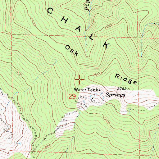 Topographic Map of Oak Ridge, CA