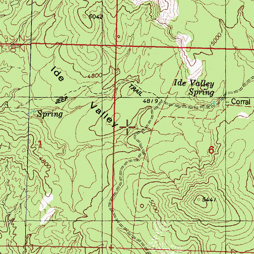 Topographic Map of Hidden Valley Spring, AZ