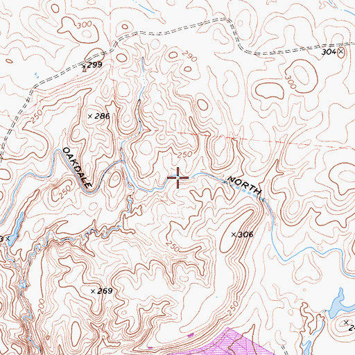 Topographic Map of Oakdale North Main Canal, CA