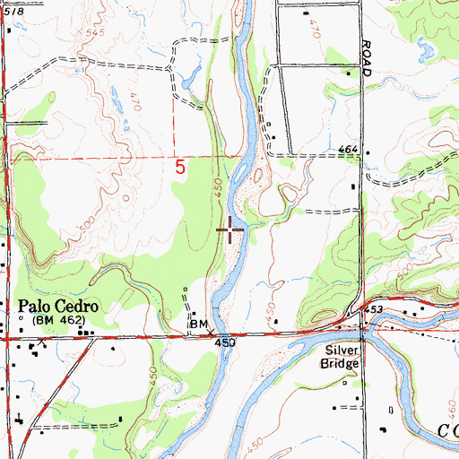 Topographic Map of Oat Creek, CA