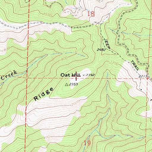Topographic Map of Oat Hill, CA