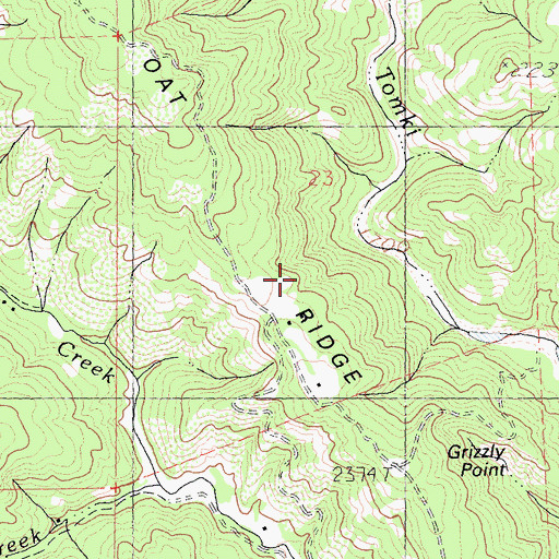 Topographic Map of Oat Ridge, CA