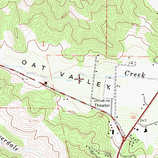 Topographic Map of Oat Valley, CA