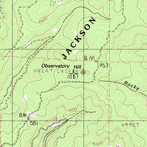 Topographic Map of Observatory Hill, CA