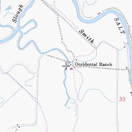 Topographic Map of Occidental Ranch, CA