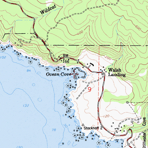 Topographic Map of Ocean Cove, CA