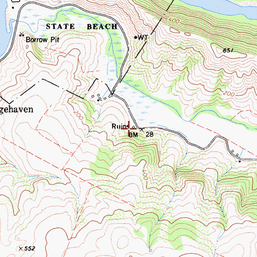 Topographic Map of Ocean District School (historical), CA
