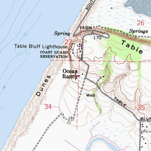 Topographic Map of Ocean Ranch, CA