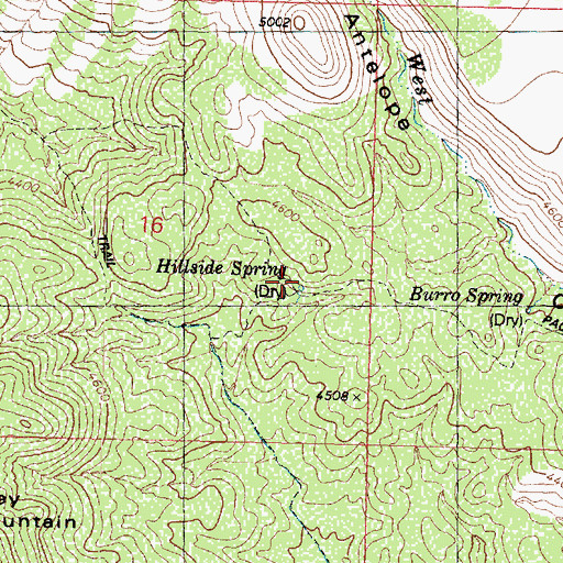 Topographic Map of Hillside Spring, AZ
