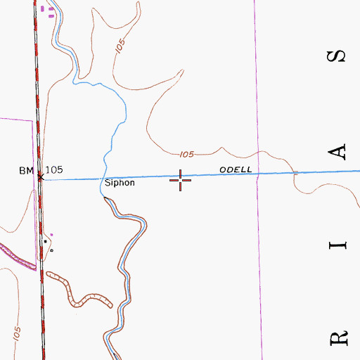 Topographic Map of Odell Canal, CA