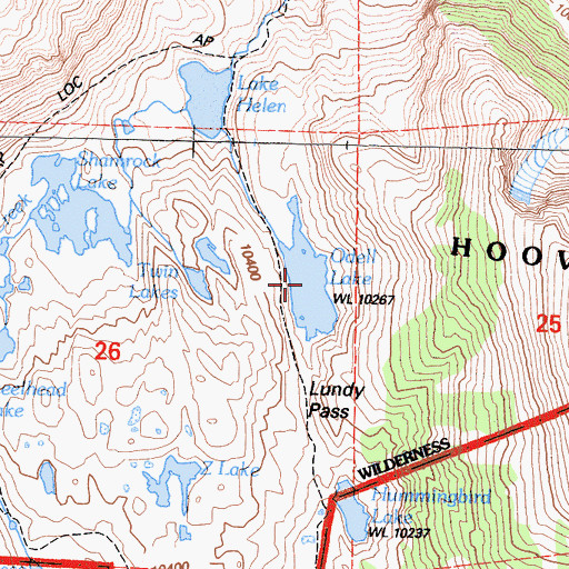 Topographic Map of Odell Lake, CA