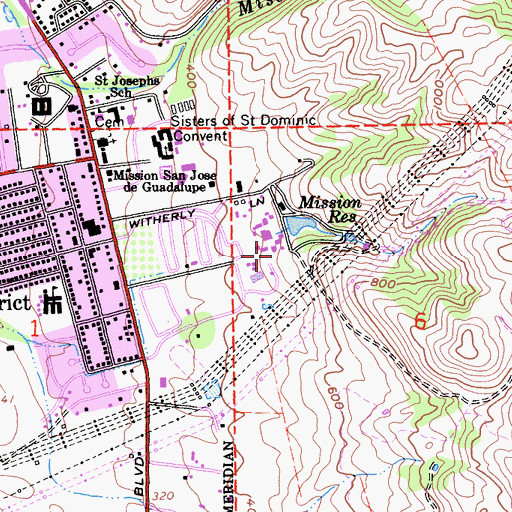 Topographic Map of Ohlone College Fremont Campus, CA