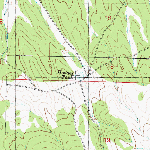Topographic Map of Hodges Tank, AZ