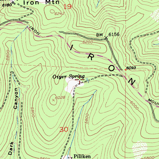 Topographic Map of Oiyer Spring, CA