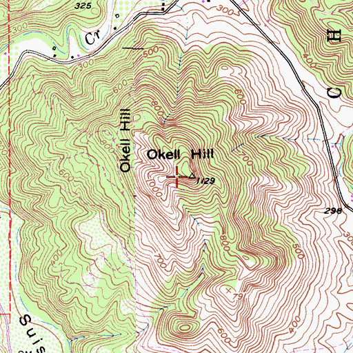 Topographic Map of Okell Hill, CA