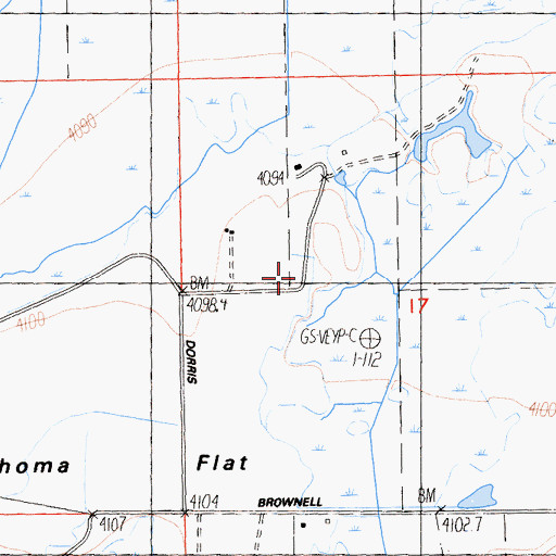 Topographic Map of Oklahoma School, CA