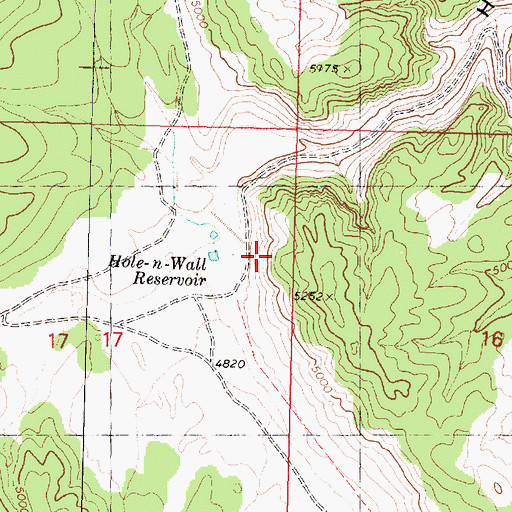 Topographic Map of Hole in the Wall Dropstructure, AZ