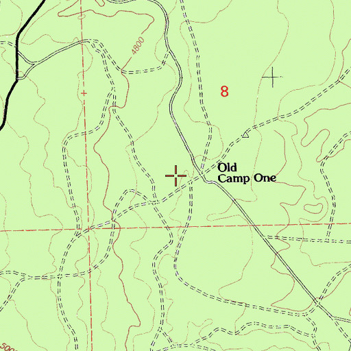 Topographic Map of Old Camp One, CA