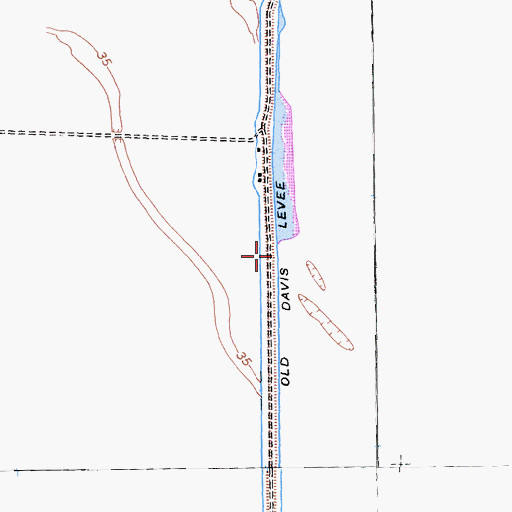 Topographic Map of Old Davis Levee, CA